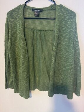 olive green open-front women’s sweater cardigan